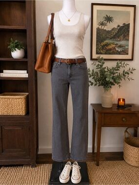 PrAna Bootcut Jeans Womens 12/31 Grey Organic Cotton Stretch Denim Regular Kara